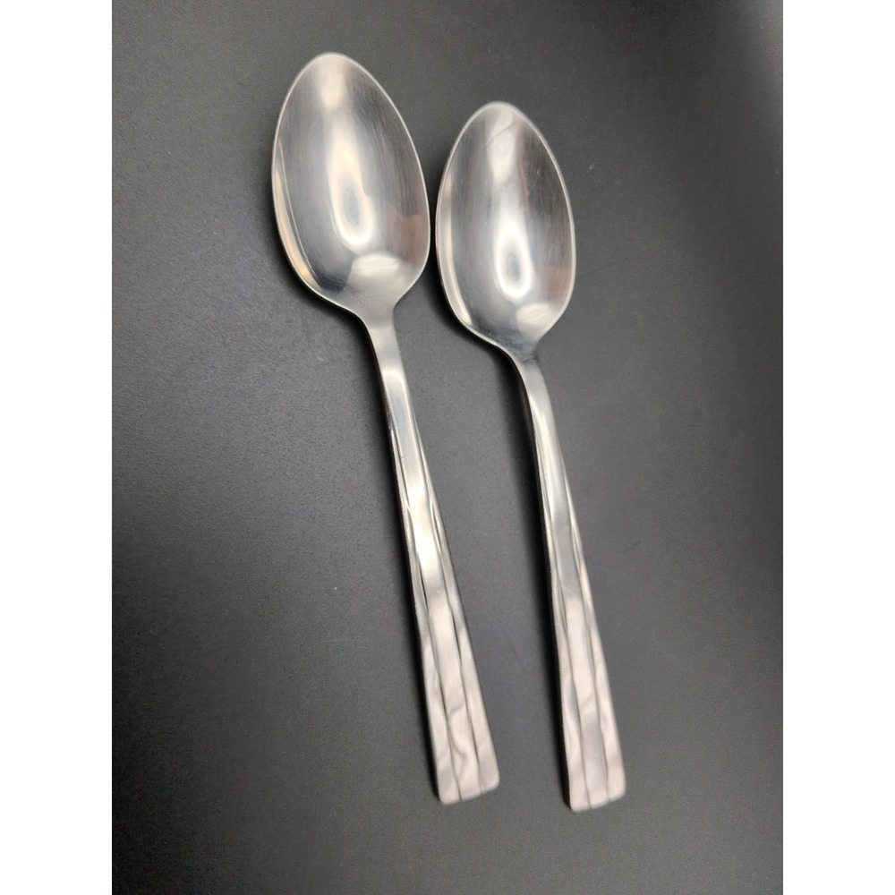 Oneida Camden Stainless USA Flatware 2 Teaspoons Shiny VTG Replacement Pieces